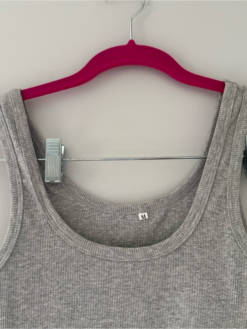Amazon Gray Ribbed Tank Top - Picture 3 of 5